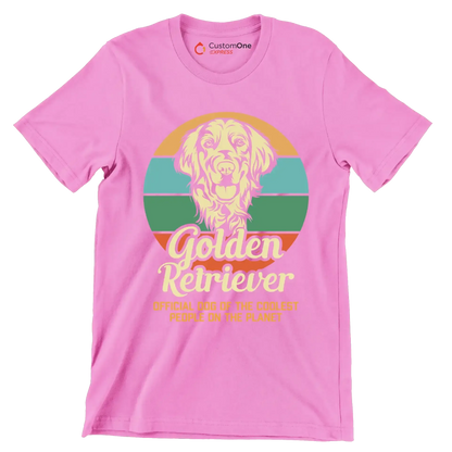 Golden retriever official dog of the coolest people on the planet - Dog Themed T-Shirt-Pink-S-Custom One Express