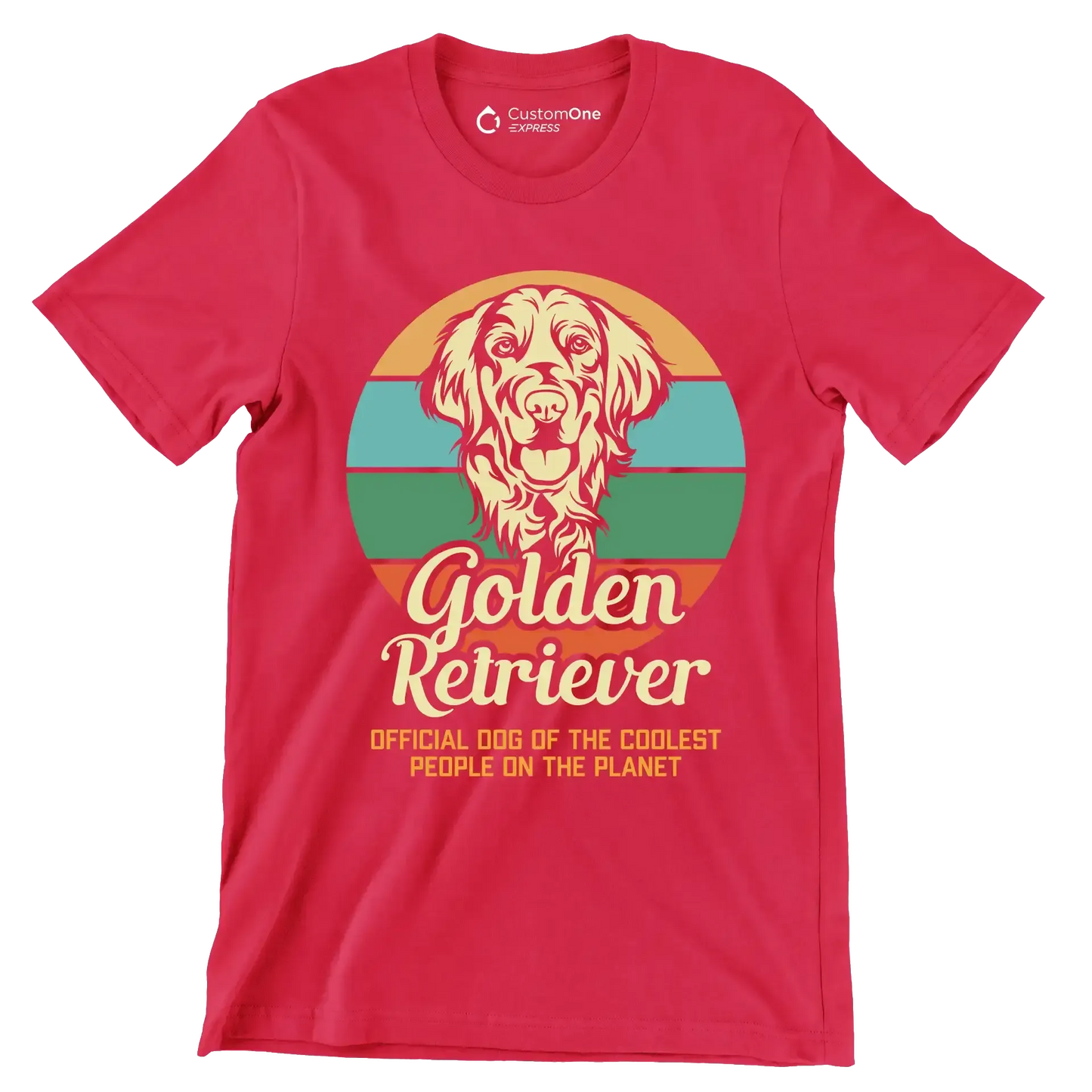 Golden retriever official dog of the coolest people on the planet - Dog Themed T-Shirt-Red-S-Custom One Express