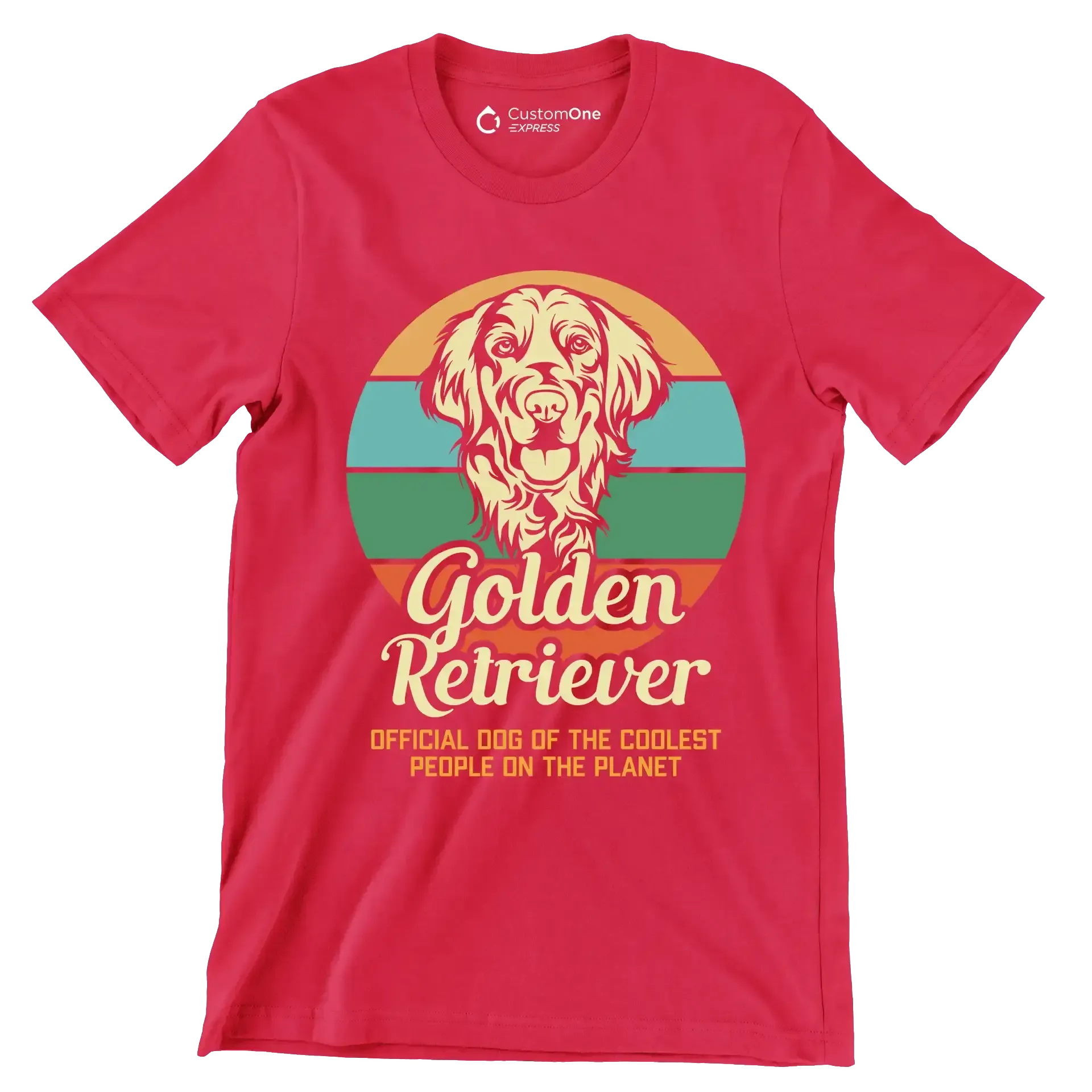 Golden retriever official dog of the coolest people on the planet - Dog Themed T-Shirt-Red-S-Custom One Express