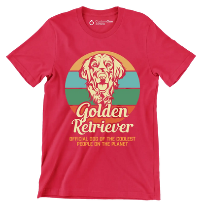 Golden retriever official dog of the coolest people on the planet - Dog Themed T-Shirt-Red-S-Custom One Express
