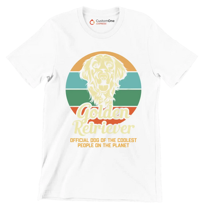 Golden retriever official dog of the coolest people on the planet - Dog Themed T-Shirt-White-S-Custom One Express