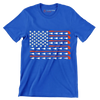 Golf Clubs and Balls American Flag - Golf Themed T-Shirt-Blue-S-Custom One Express