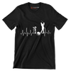 Golf Heartbeat with Golfer - Golf Themed T-Shirt-Black-S-Custom One Express