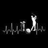 Golf Heartbeat with Golfer - Golf Themed T-Shirt-Black-S-Custom One Express