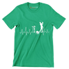 Golf Heartbeat with Golfer - Golf Themed T-Shirt-Green-S-Custom One Express