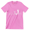 Golf Heartbeat with Golfer - Golf Themed T-Shirt-Pink-S-Custom One Express