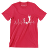 Golf Heartbeat with Golfer - Golf Themed T-Shirt-Red-S-Custom One Express