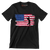 Golfer Swing Over American Flag - Golf Themed T-Shirt-Black-S-Custom One Express