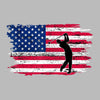 Golfer Swing Over American Flag - Golf Themed T-Shirt-Black-S-Custom One Express