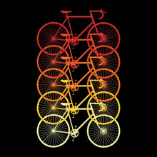 Gradient Bicycle Stack – Vibrant Cyclist’s Dream - Bicycle Themed T-Shirt-Black-S-Custom One Express