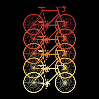Gradient Bicycle Stack – Vibrant Cyclist’s Dream - Bicycle Themed T-Shirt-Black-S-Custom One Express