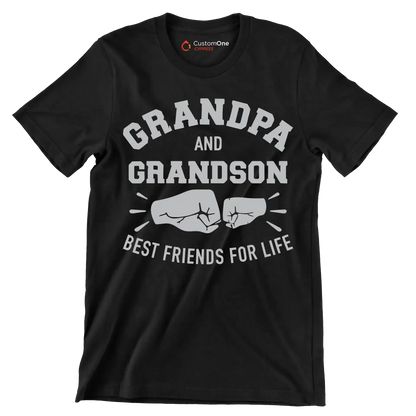 Grandpa and Grandson best friends for life - Father’s Day T-Shirt-Black-S-Custom One Express
