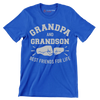 Grandpa and Grandson best friends for life - Father’s Day T-Shirt-Blue-S-Custom One Express