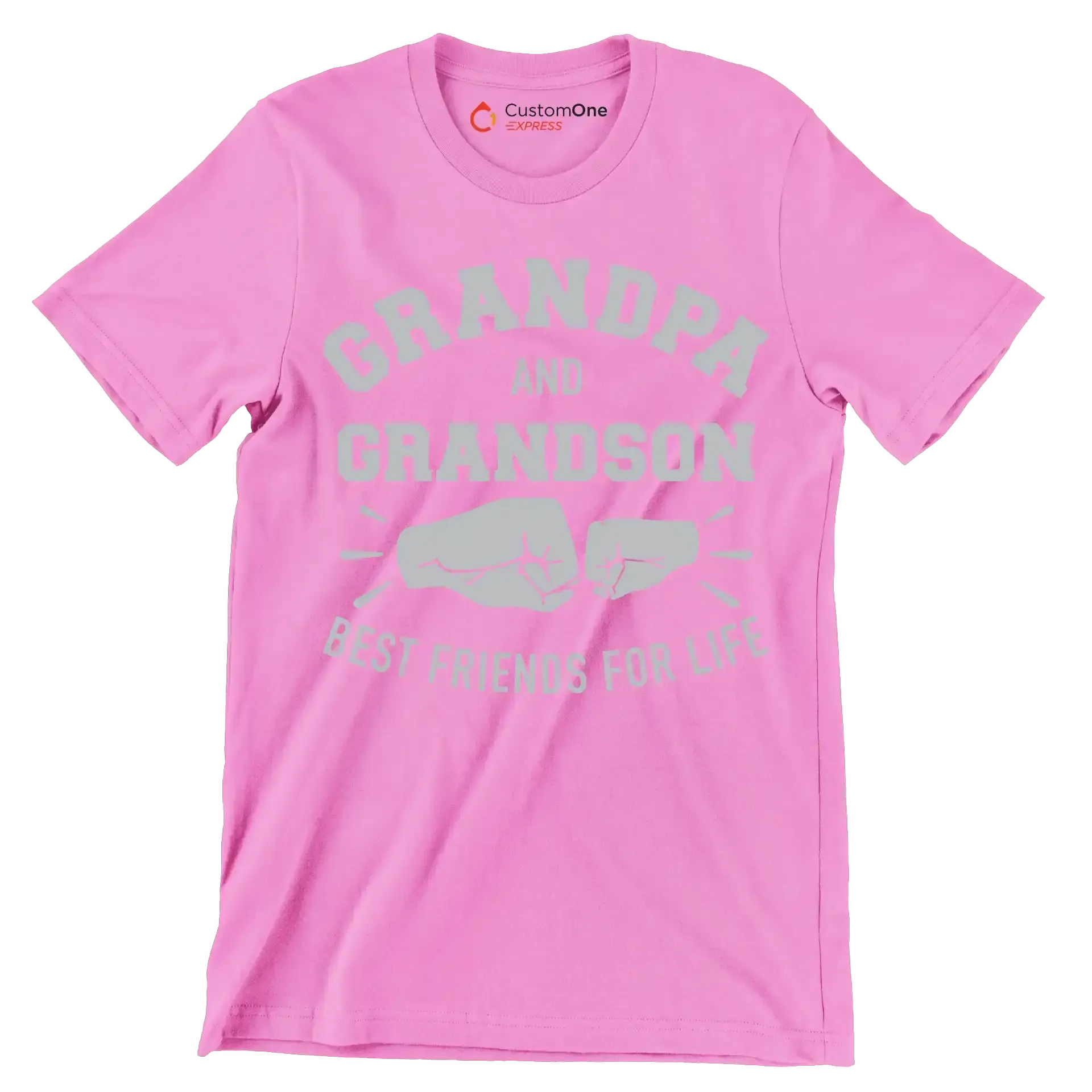 Grandpa and Grandson best friends for life - Father’s Day T-Shirt-Pink-S-Custom One Express