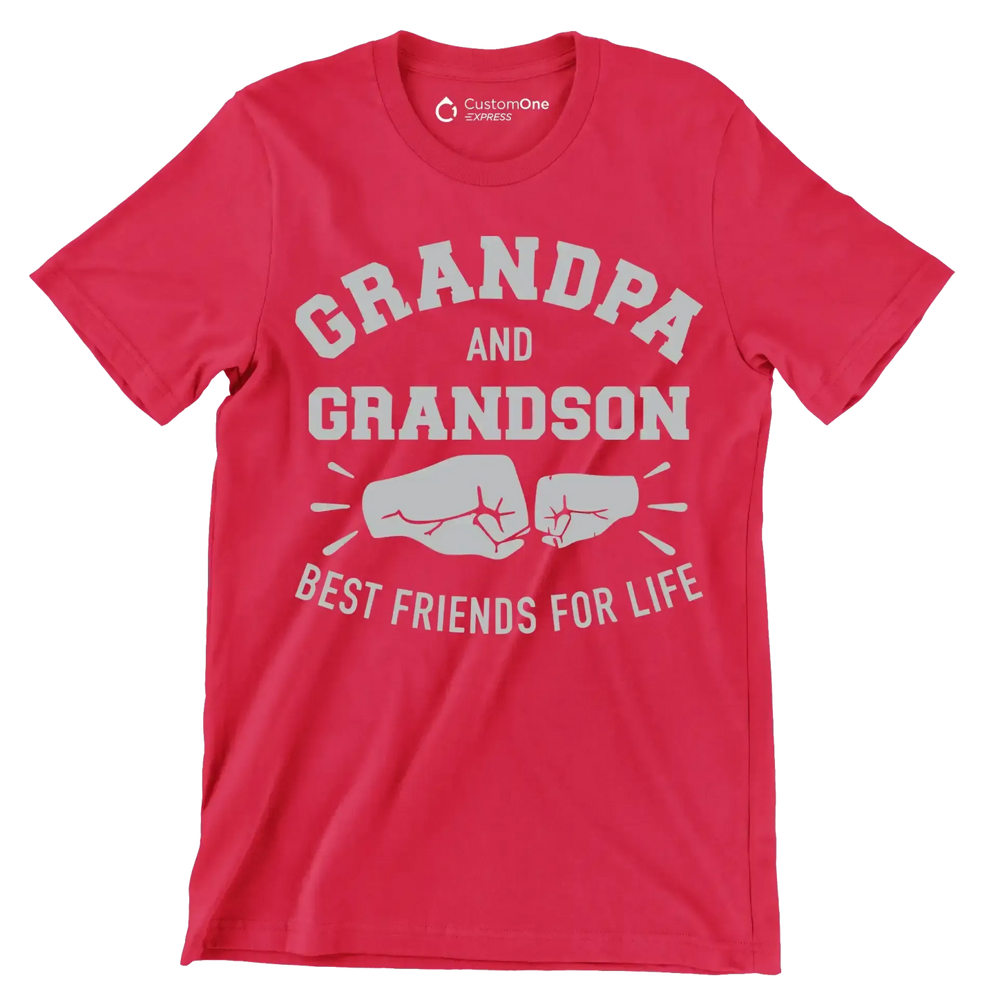 Grandpa and Grandson best friends for life - Father’s Day T-Shirt-Red-S-Custom One Express