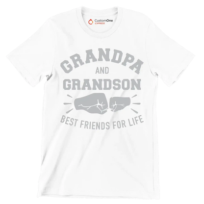 Grandpa and Grandson best friends for life - Father’s Day T-Shirt-White-S-Custom One Express