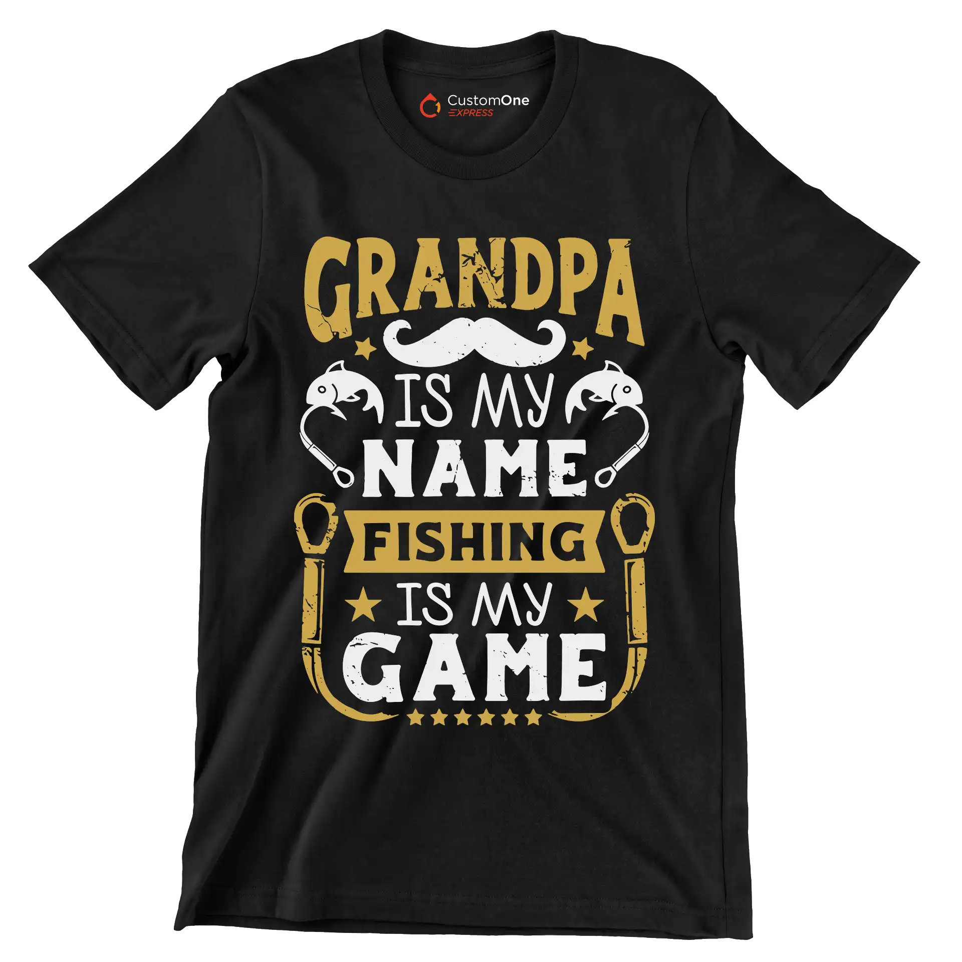 Grandpa is my name fishing is my game - Father’s Day T-Shirt-Black-S-Custom One Express