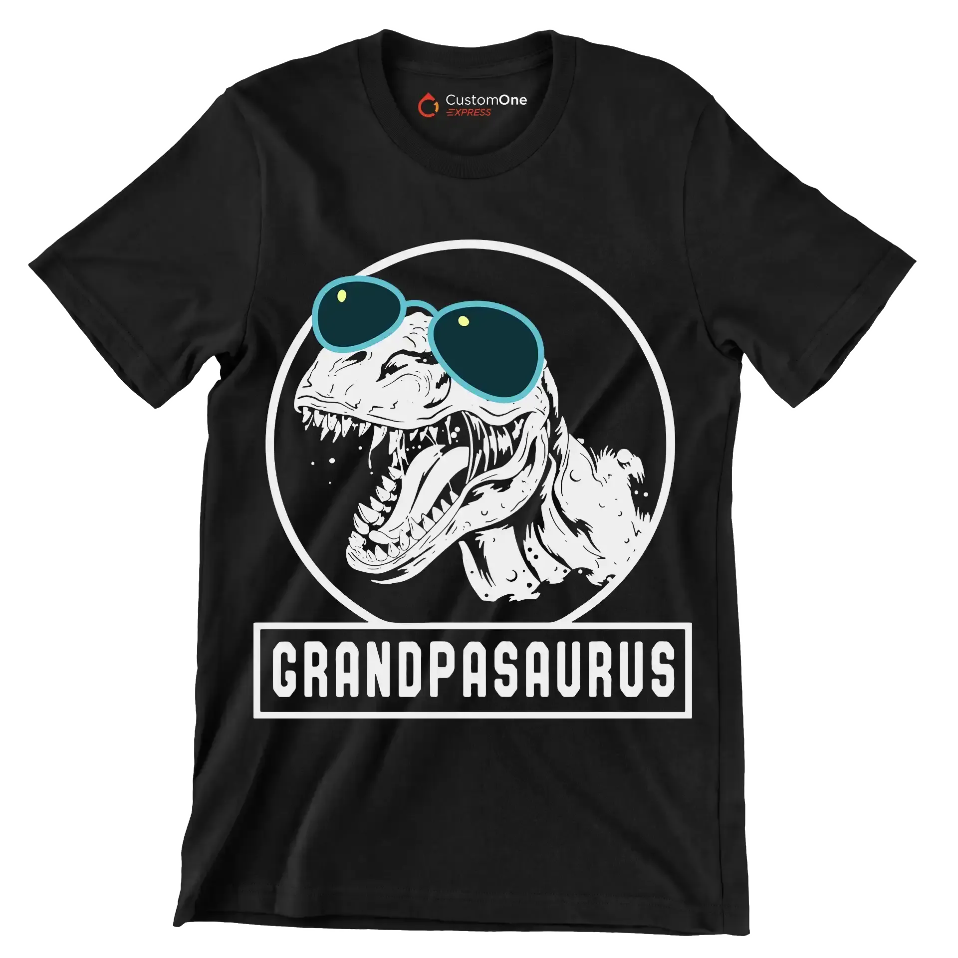 Grandpasaurus - Father’s Day T-Shirt-Black-S-Custom One Express