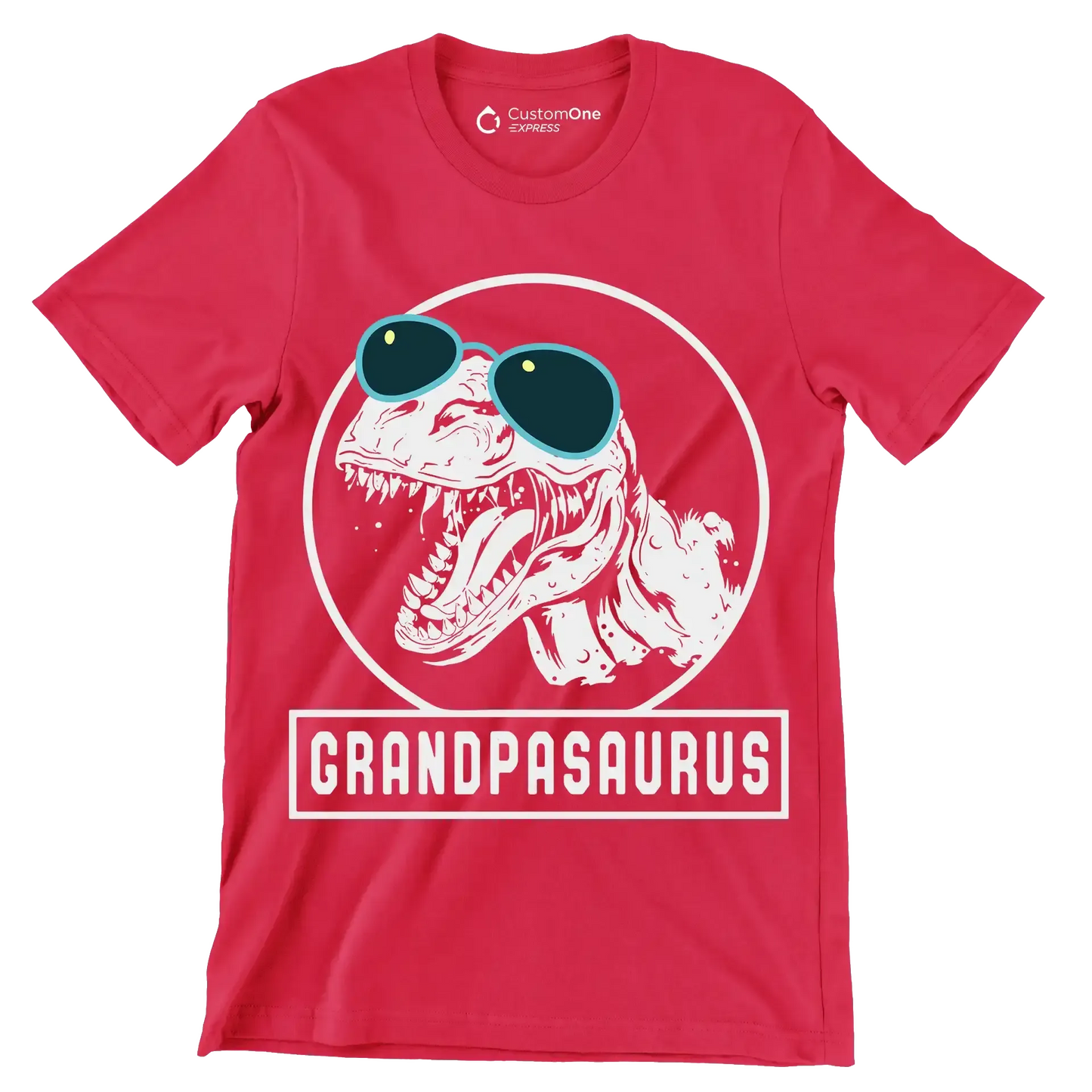 Grandpasaurus - Father’s Day T-Shirt-Red-S-Custom One Express