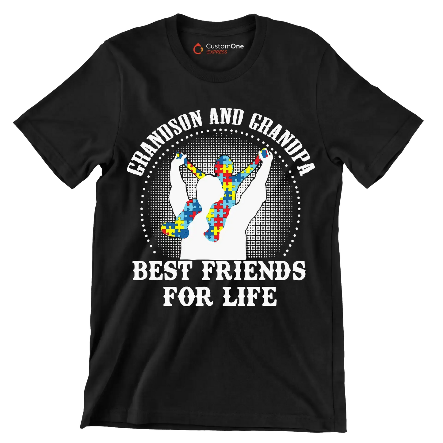 Grandson and grandpa best friends for life - Father’s Day T-Shirt-Black-S-Custom One Express