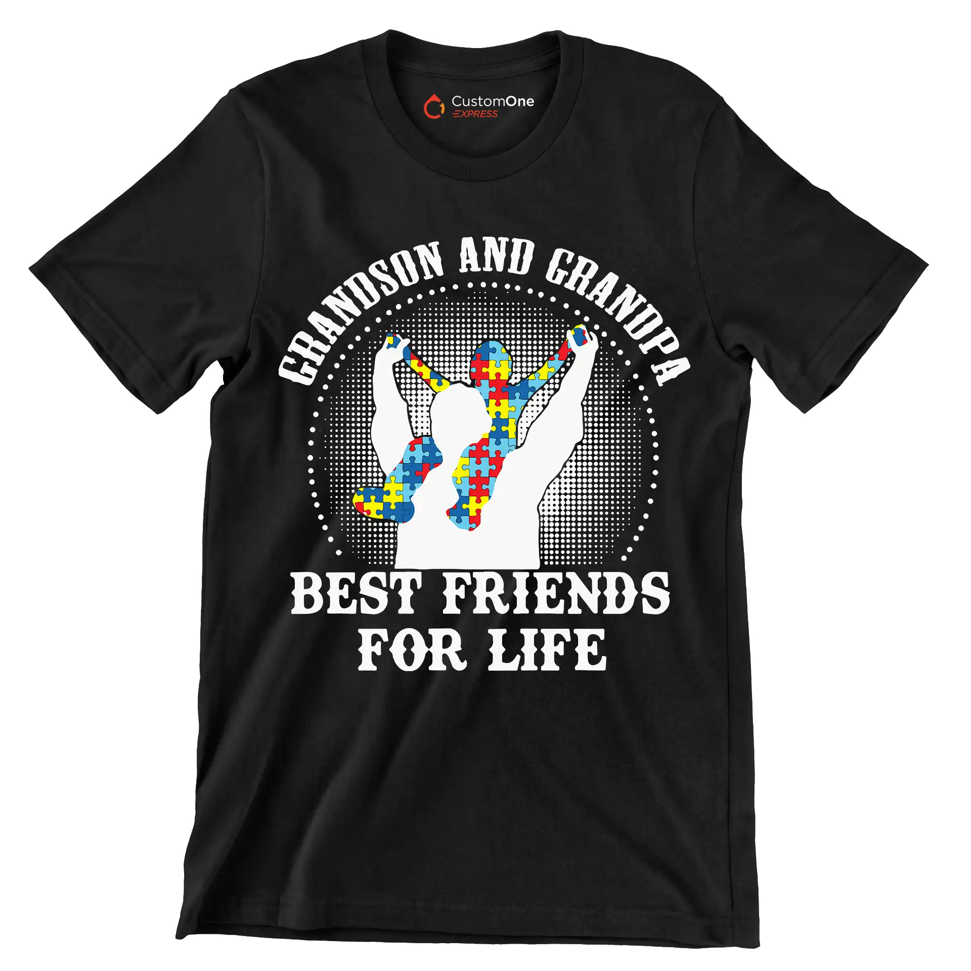 Grandson and grandpa best friends for life - Father’s Day T-Shirt-Black-S-Custom One Express