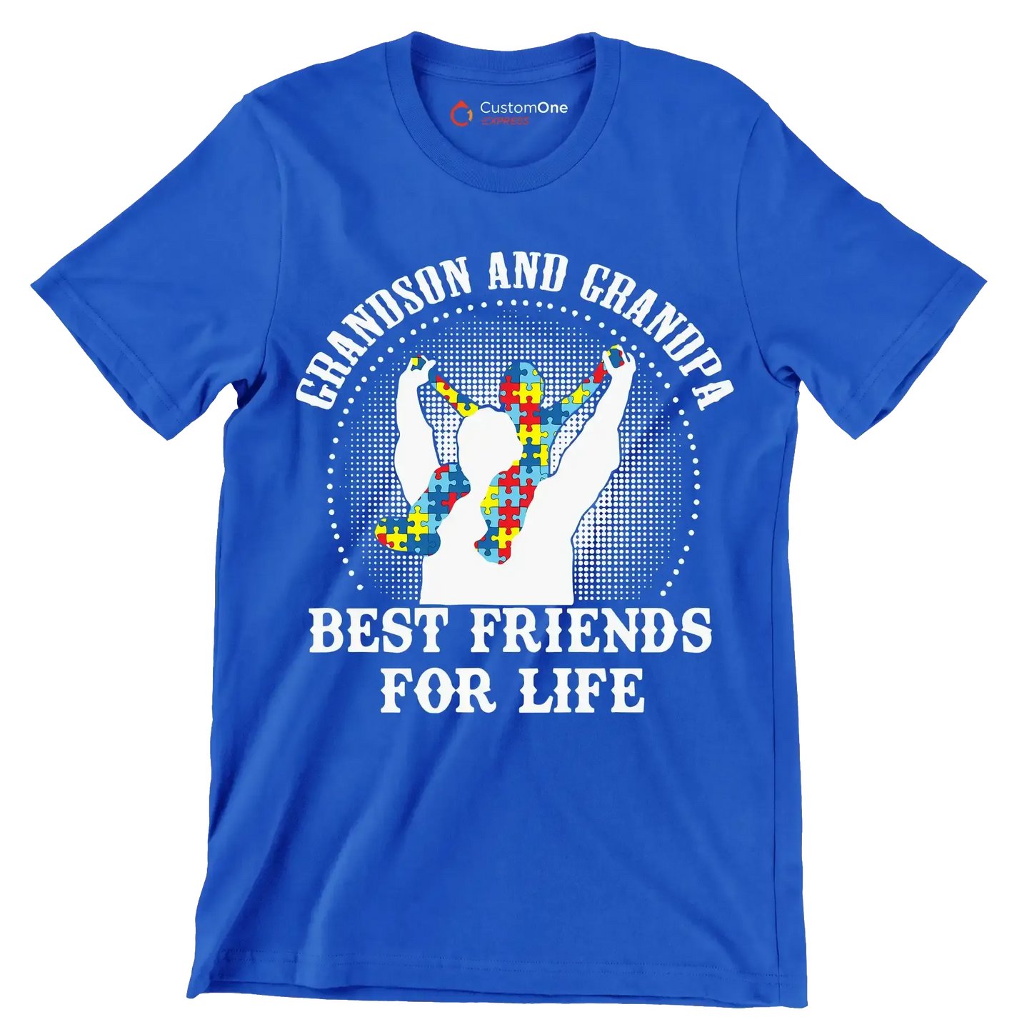 Grandson and grandpa best friends for life - Father’s Day T-Shirt-Blue-S-Custom One Express