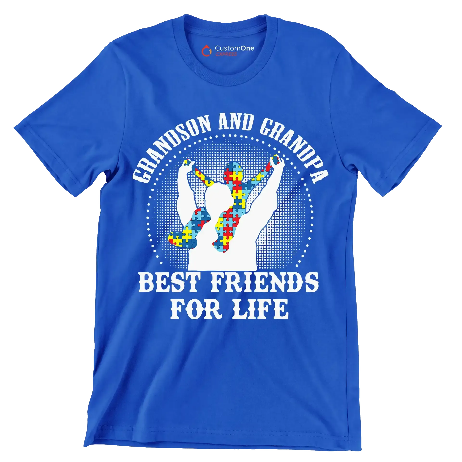Grandson and grandpa best friends for life - Father’s Day T-Shirt-Blue-S-Custom One Express