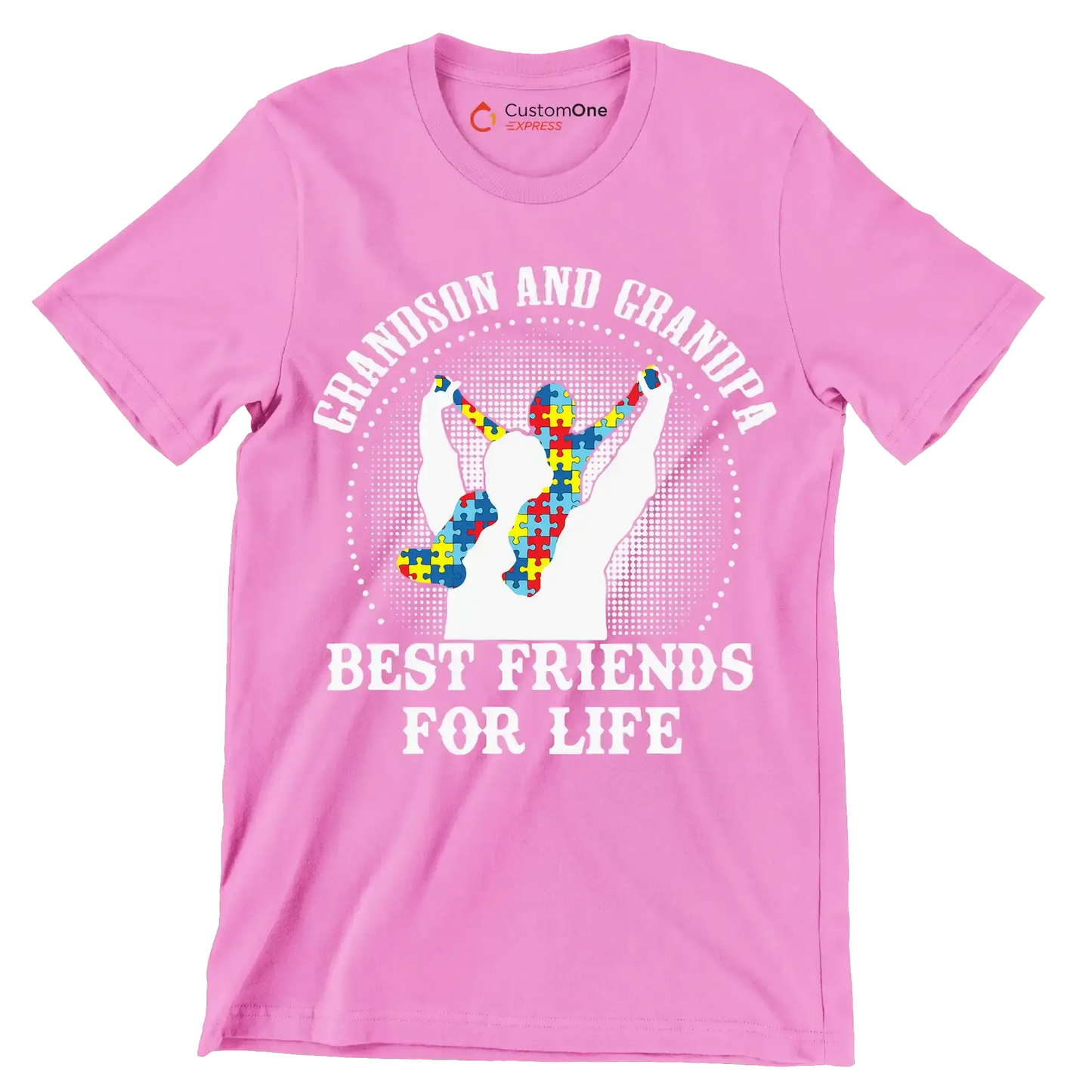 Grandson and grandpa best friends for life - Father’s Day T-Shirt-Pink-S-Custom One Express