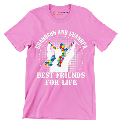 Grandson and grandpa best friends for life - Father’s Day T-Shirt-Pink-S-Custom One Express
