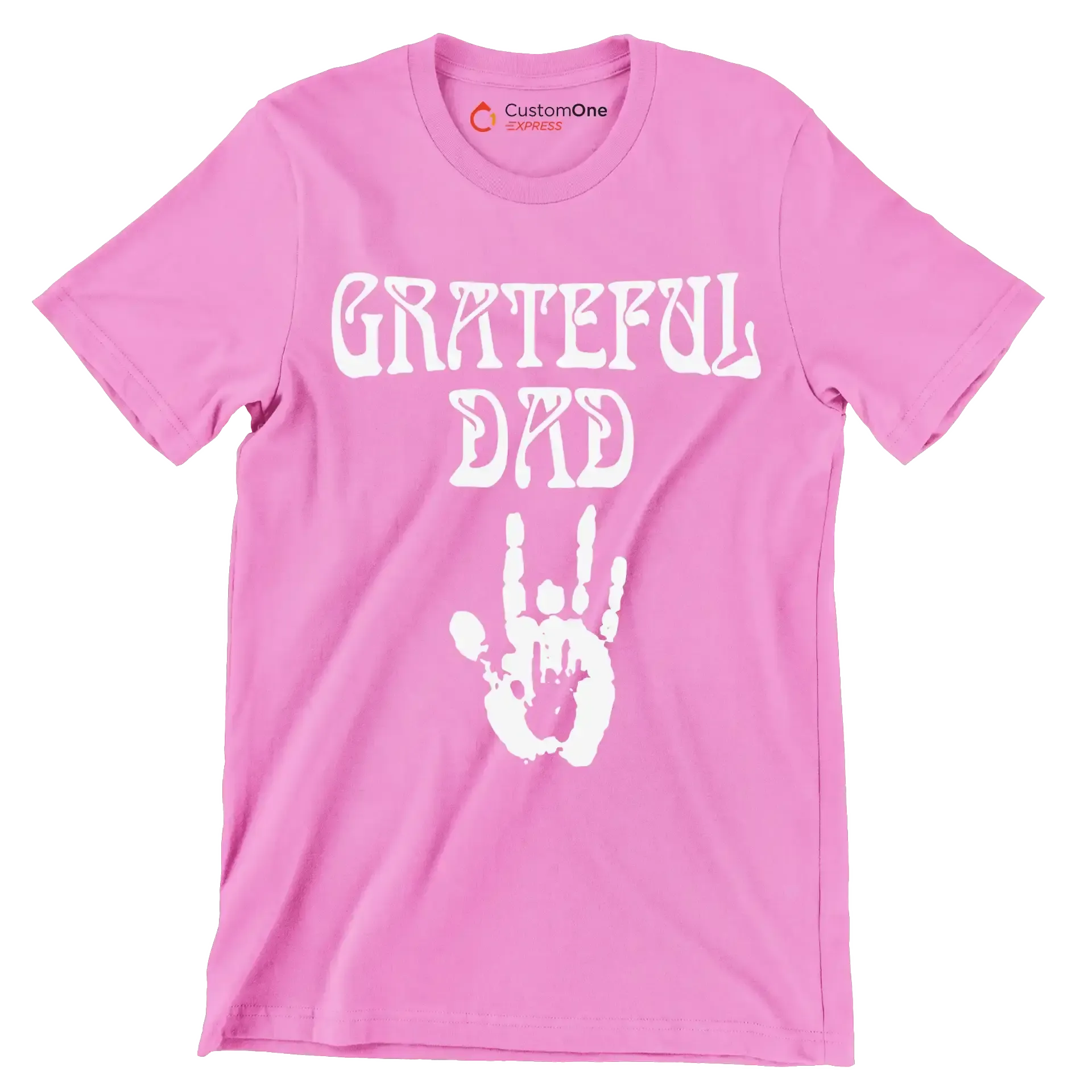 Grateful Dad - Father’s Day T-Shirt-Pink-S-Custom One Express