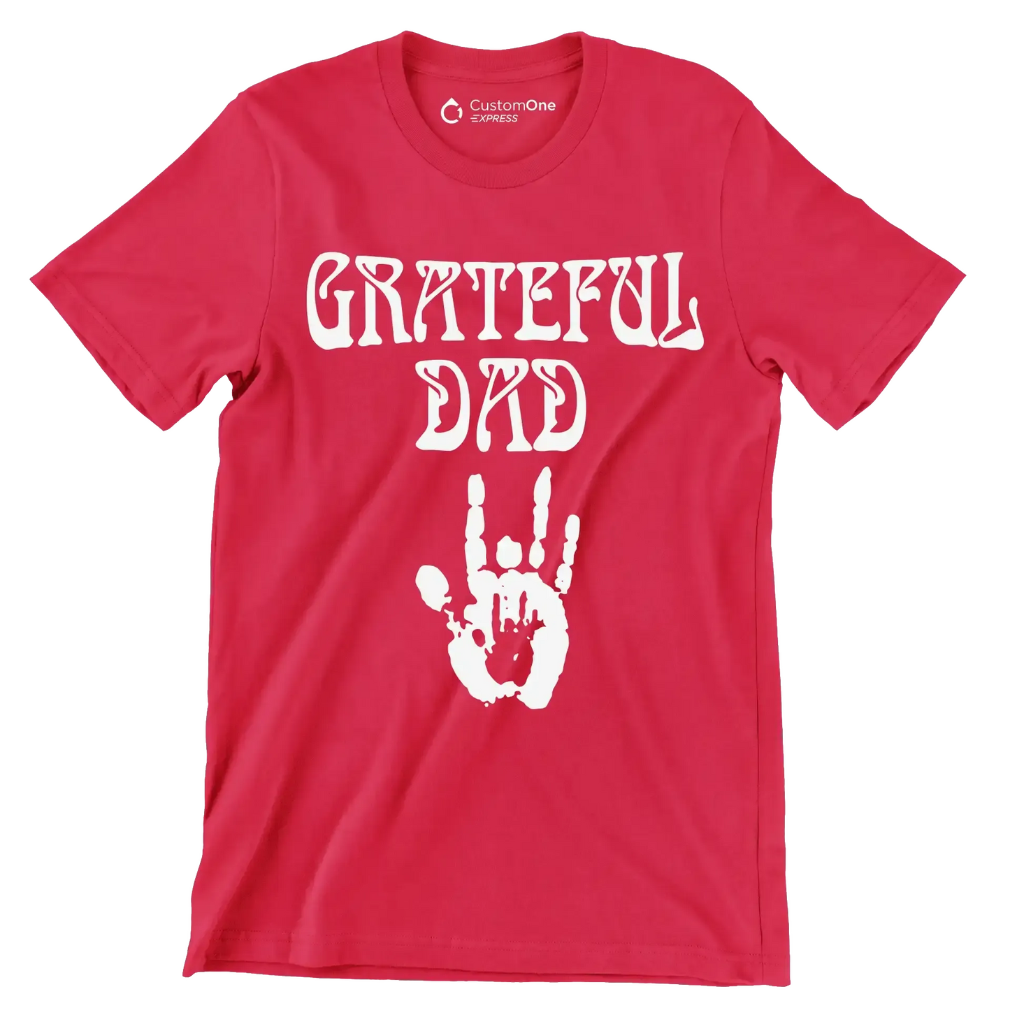 Grateful Dad - Father’s Day T-Shirt-Red-S-Custom One Express