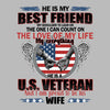 He Is My Best Friend My Shoulder To Lean On The One I Can Count On The Love Of My Life My Everything He Is A U.S. Veteran And I Am Proud To Be His Wife - Veterans Themed T-Shirt