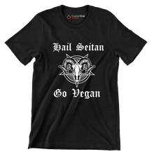 Hail seitan go vegan - Vegan Themed T-Shirt-Black-S-Custom One Express