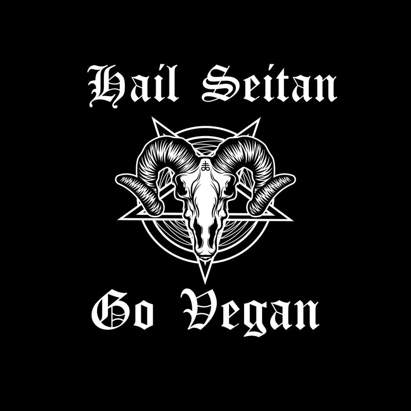 Hail seitan go vegan - Vegan Themed T-Shirt-Black-S-Custom One Express