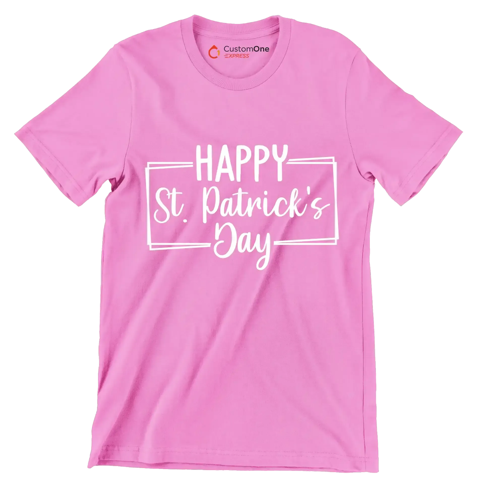 Happy St. Patrick's Day-01 - St. Patrick's Day T-Shirt-Pink-S-Custom One Express