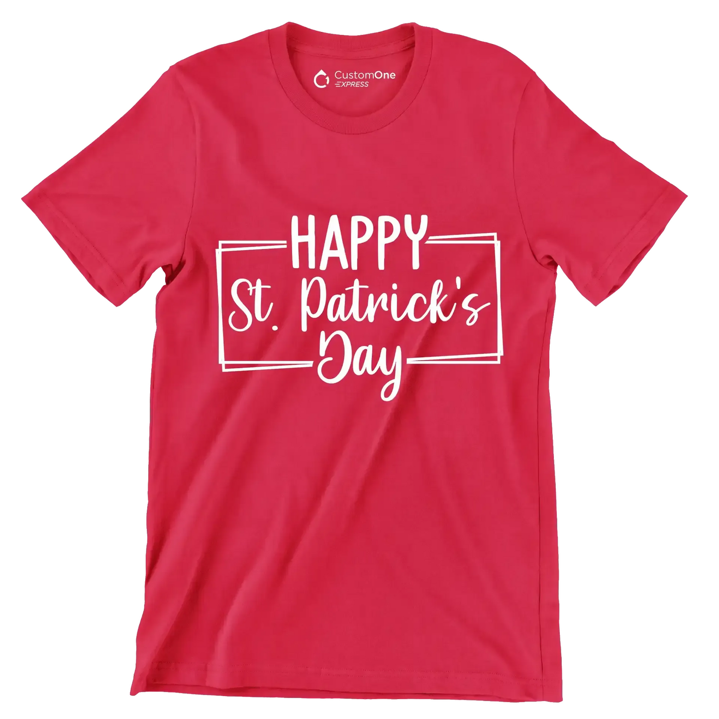 Happy St. Patrick's Day-01 - St. Patrick's Day T-Shirt-Red-S-Custom One Express