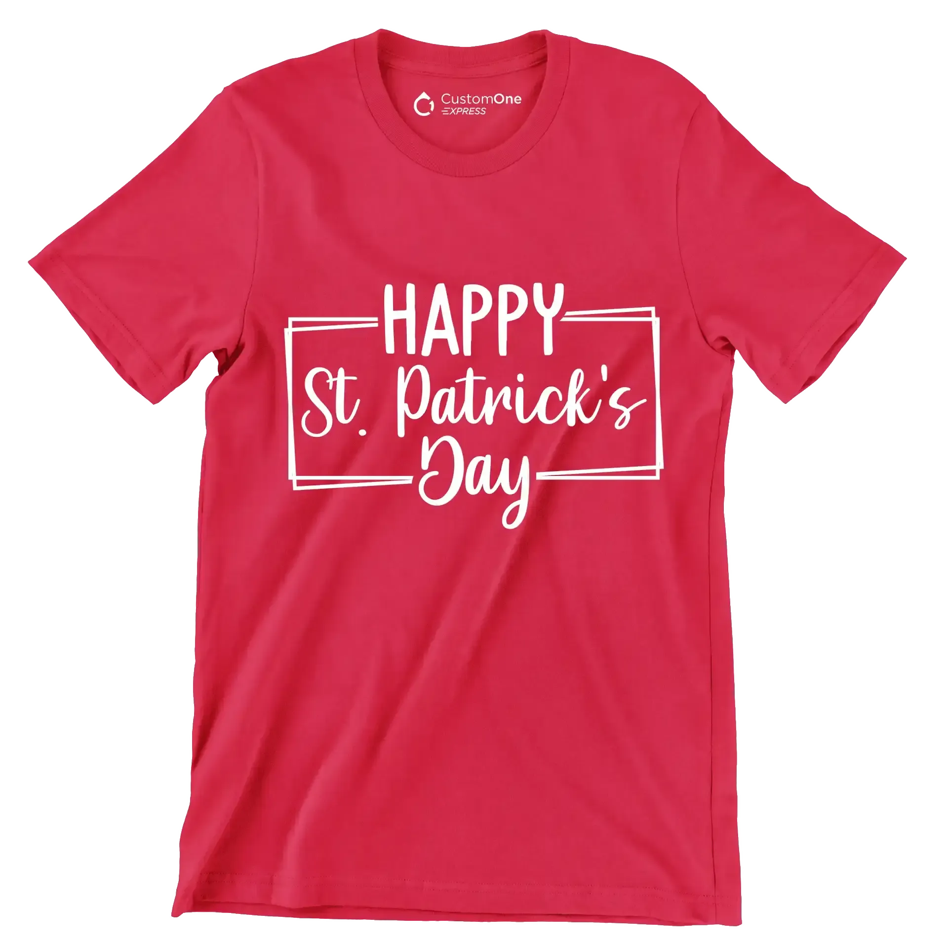Happy St. Patrick's Day-01 - St. Patrick's Day T-Shirt-Red-S-Custom One Express