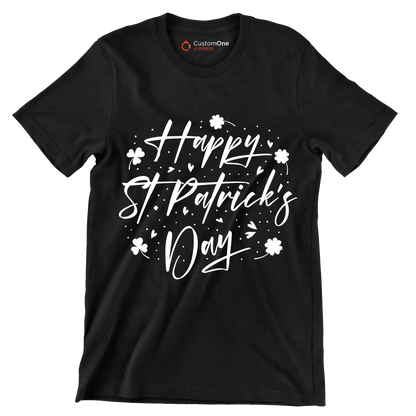 Happy St. Patrick's Day - St. Patrick's Day T-Shirt-Black-S-Custom One Express