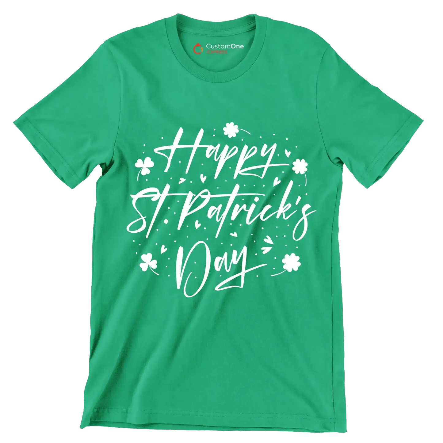 Happy St. Patrick's Day - St. Patrick's Day T-Shirt-Green-S-Custom One Express