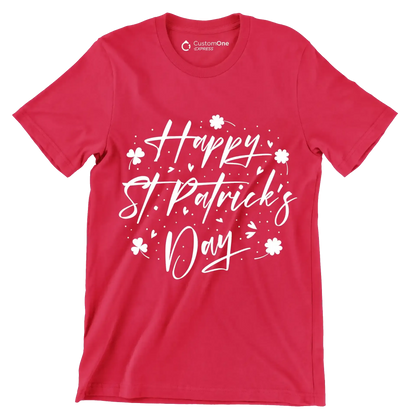 Happy St. Patrick's Day - St. Patrick's Day T-Shirt-Red-S-Custom One Express