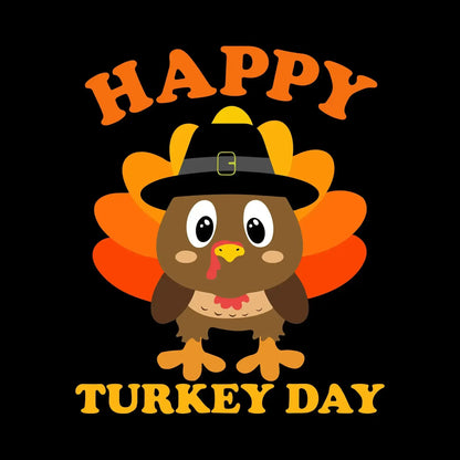 Happy Turkey Day - Thanksgiving Themed T-Shirt-Black-S-Custom One Express