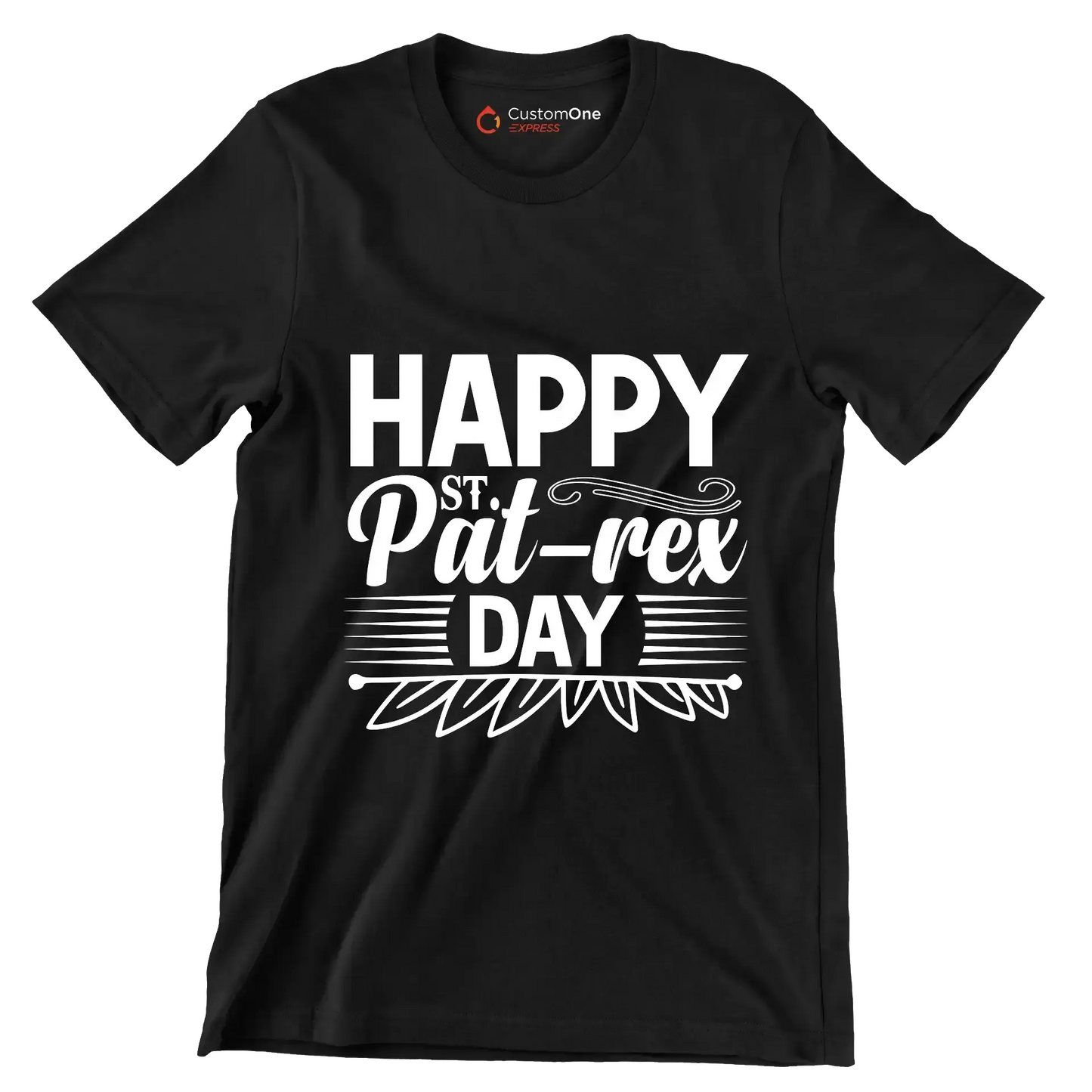 Happy st. Pat-rex day - St. Patrick's Day T-Shirt-Black-S-Custom One Express