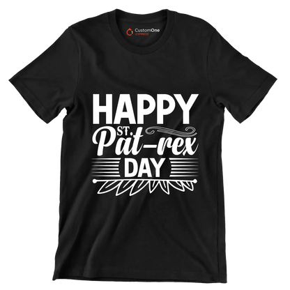 Happy st. Pat-rex day - St. Patrick's Day T-Shirt-Black-S-Custom One Express