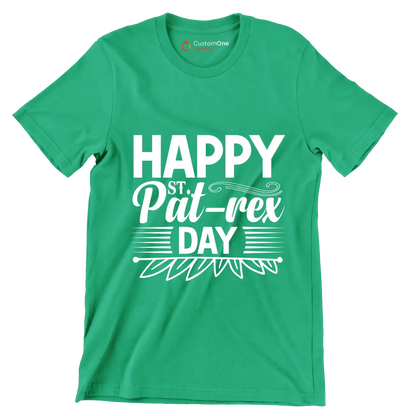 Happy st. Pat-rex day - St. Patrick's Day T-Shirt-Green-S-Custom One Express