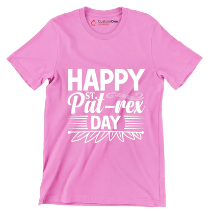 Happy st. Pat-rex day - St. Patrick's Day T-Shirt-Pink-S-Custom One Express