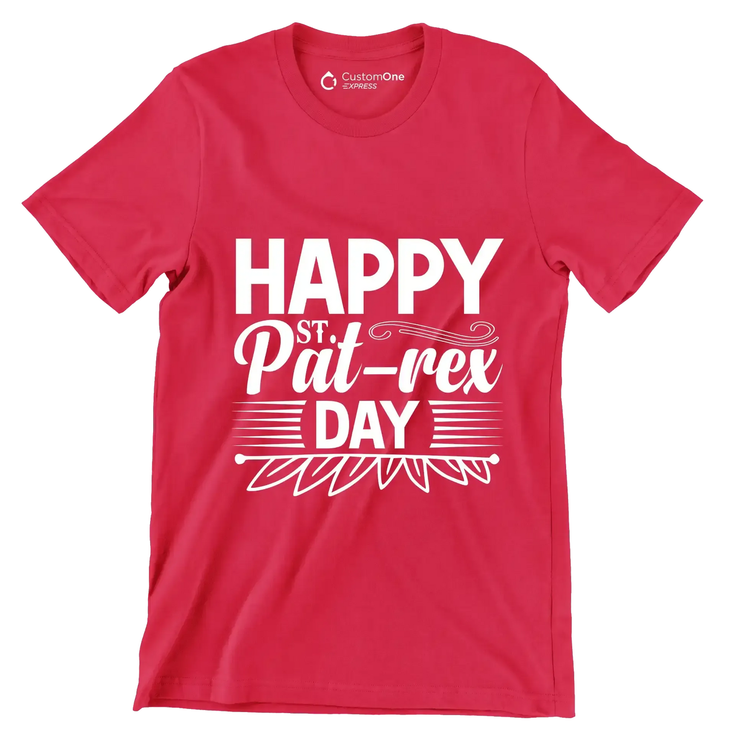 Happy st. Pat-rex day - St. Patrick's Day T-Shirt-Red-S-Custom One Express