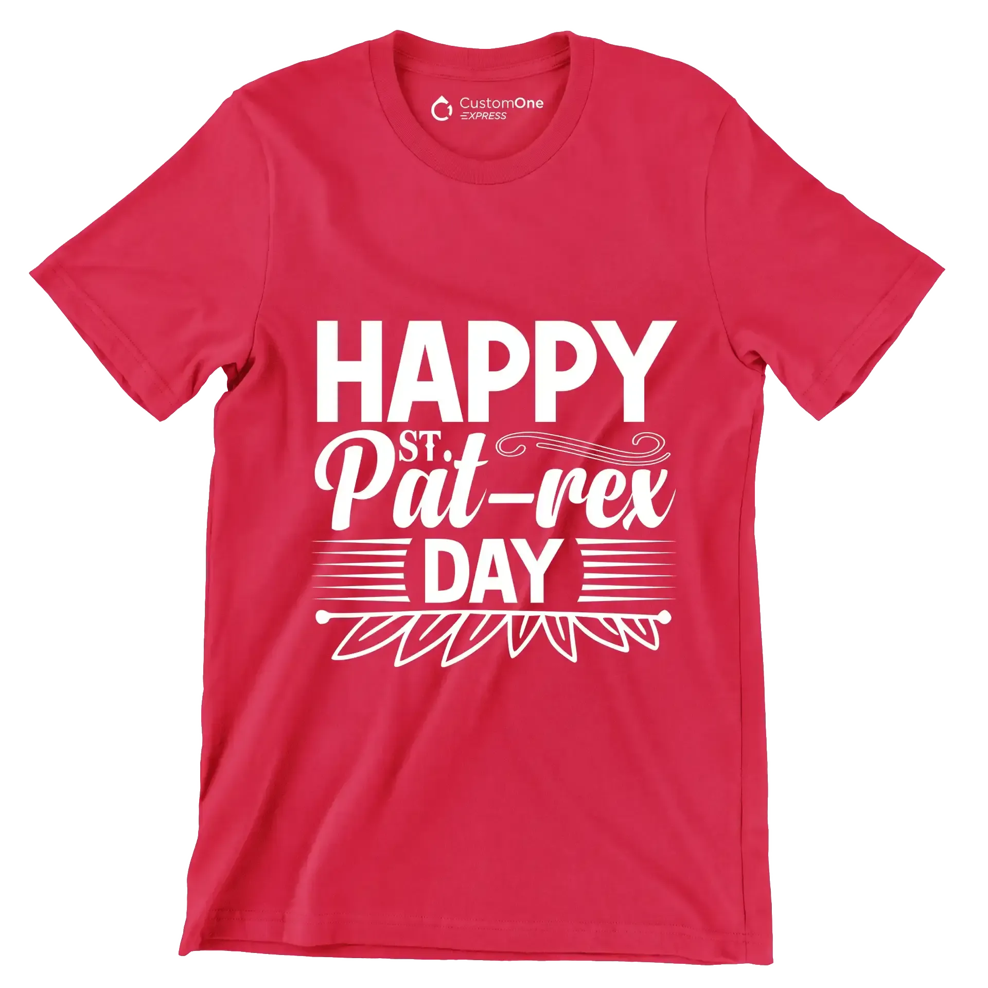 Happy st. Pat-rex day - St. Patrick's Day T-Shirt-Red-S-Custom One Express