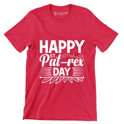 Happy st. Pat-rex day - St. Patrick's Day T-Shirt-Red-S-Custom One Express