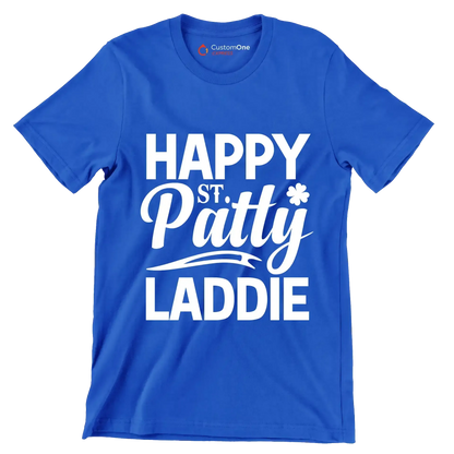 Happy st. Patty laddie - St. Patrick's Day T-Shirt-Blue-S-Custom One Express