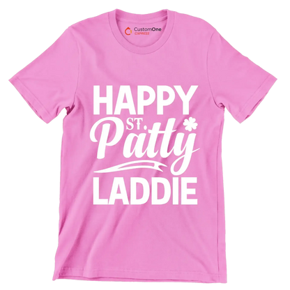 Happy st. Patty laddie - St. Patrick's Day T-Shirt-Pink-S-Custom One Express